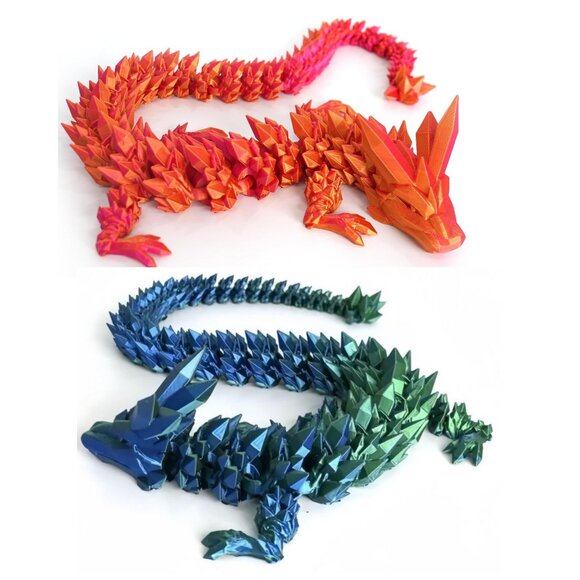 2Pcs Dragon Crystal 12" 3D Printed, Joints flexibles  Gift for Easter-(no Eggs) - Picture 1 of 12